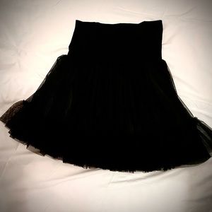 Very Cute S/P Black Frilly Short Skirt which folds at top for Mini Skirt Look